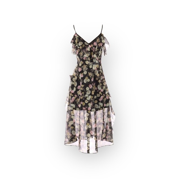 new Maison Talulah ஐ Playful Flounce Ruffled Chiffon Dress ஐ Floral Print ஐ S - Picture 5 of 16